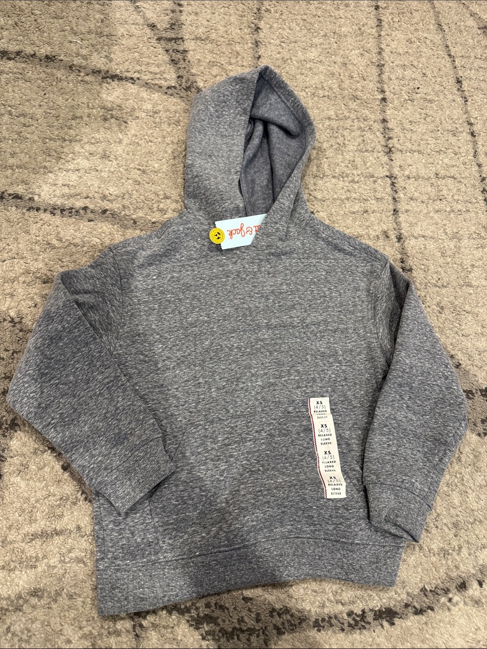 Cat & Jack Gray Marled Crewneck Hoodie Sweater - size 4/5